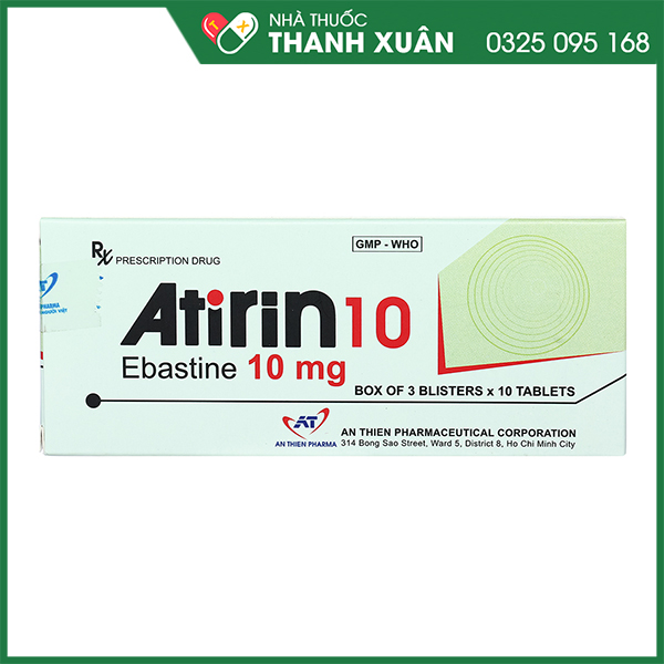 Atirin 10 trị viêm mũi dị ứng, mày đay